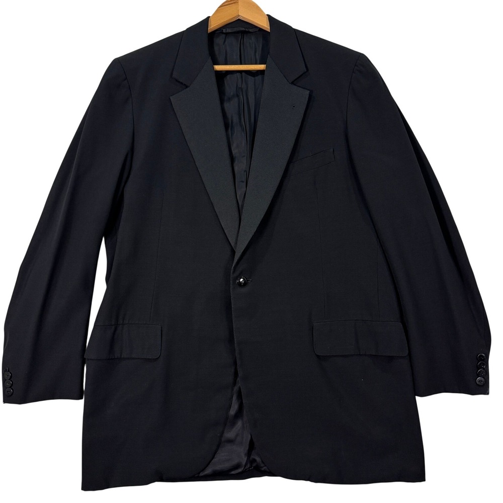Vintage Oxxford Clothes Mens 42L Black Tuxedo Jacket Blazer Formal Heavyweight